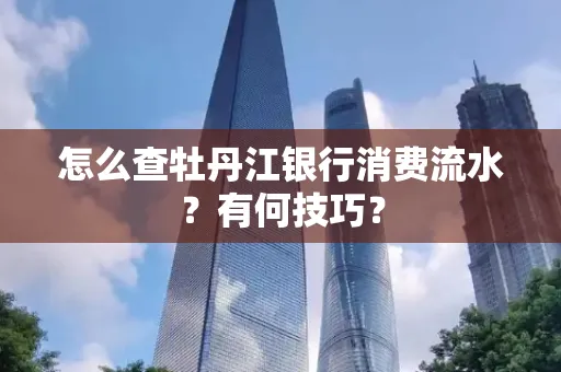 怎么查牡丹江银行消费流水?有何技巧?