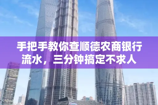 手把手教你查顺德农商银行流水,三分钟搞定不求人
