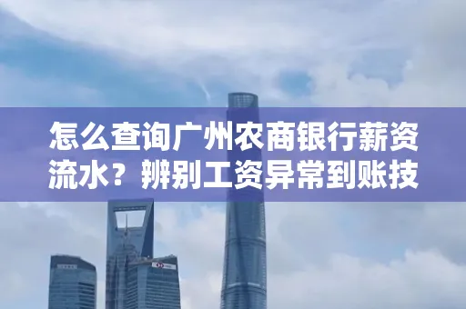 怎么查询广州农商银行薪资流水?辨别工资异常到账技巧?