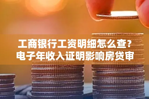工商银行工资明细怎么查?电子年收入证明影响房贷审批吗?