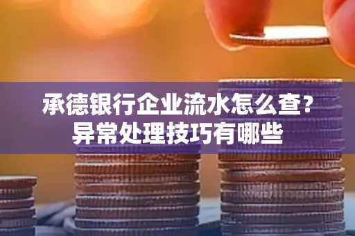 承德银行企业流水怎么查?异常处理技巧有哪些