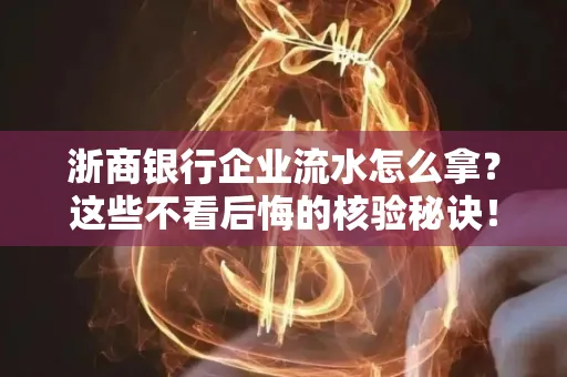 浙商银行企业流水怎么拿?这些不看后悔的核验秘诀!