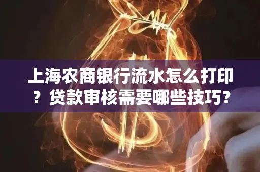 上海农商银行流水怎么打印?贷款审核需要哪些技巧?