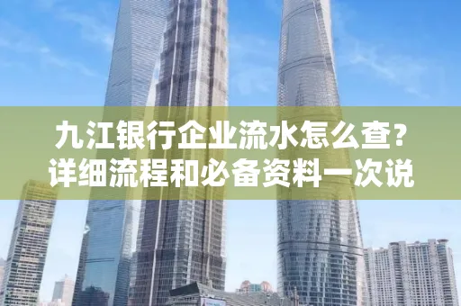 九江银行企业流水怎么查？详细流程和必备资料一次说清